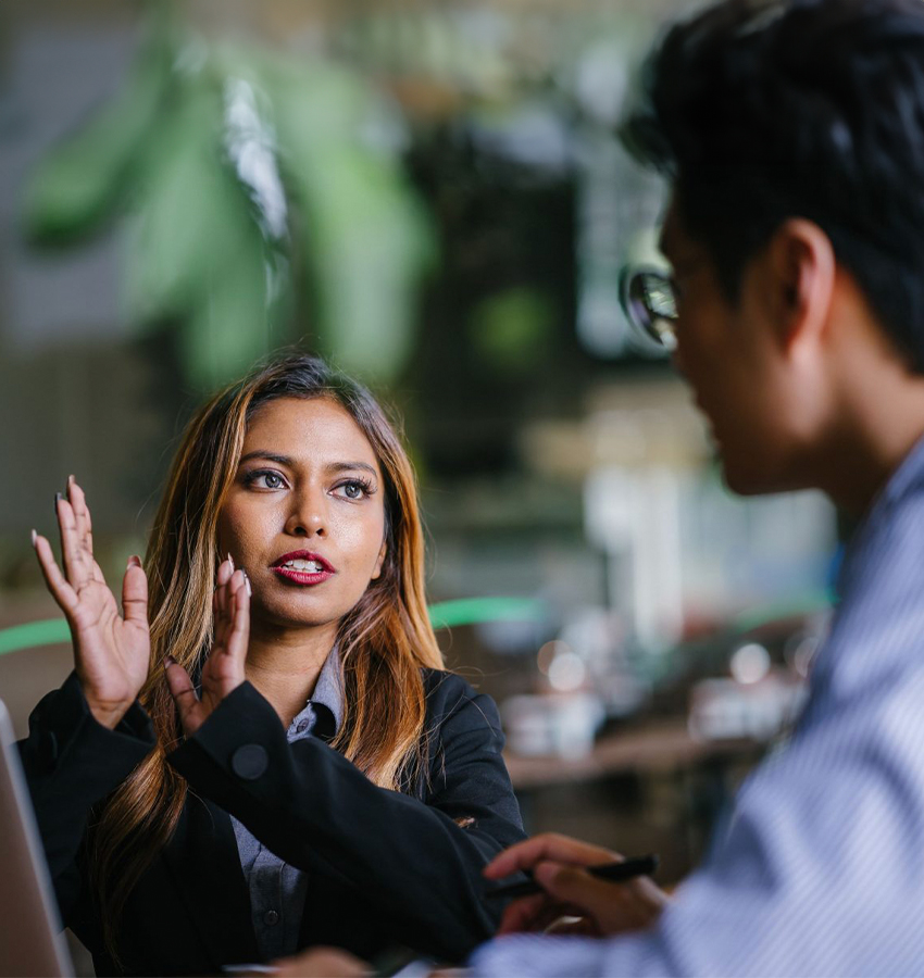 Woman Explaining Something